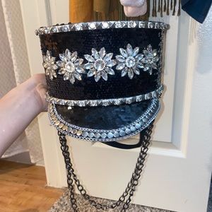Black and silver hat.